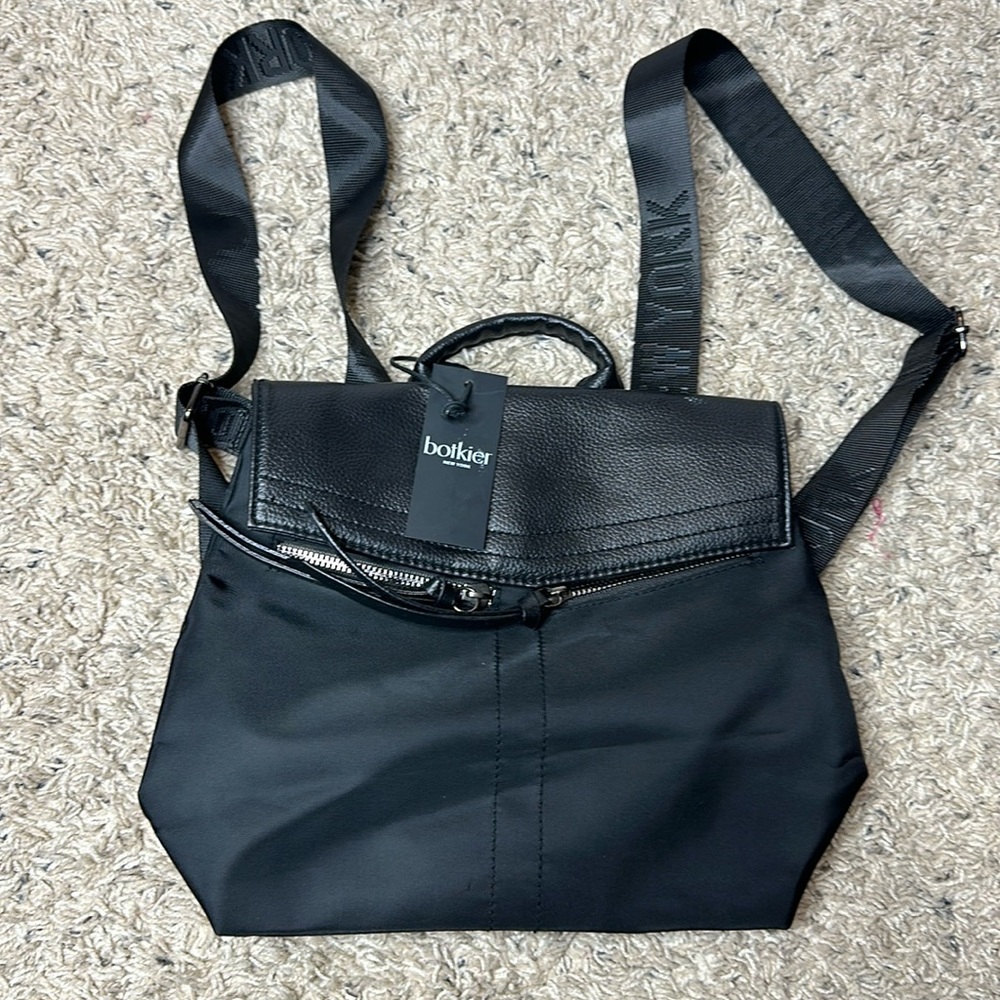 NWT Botkier New York Black Mini Trigger Backpack Nylon Faux Leather